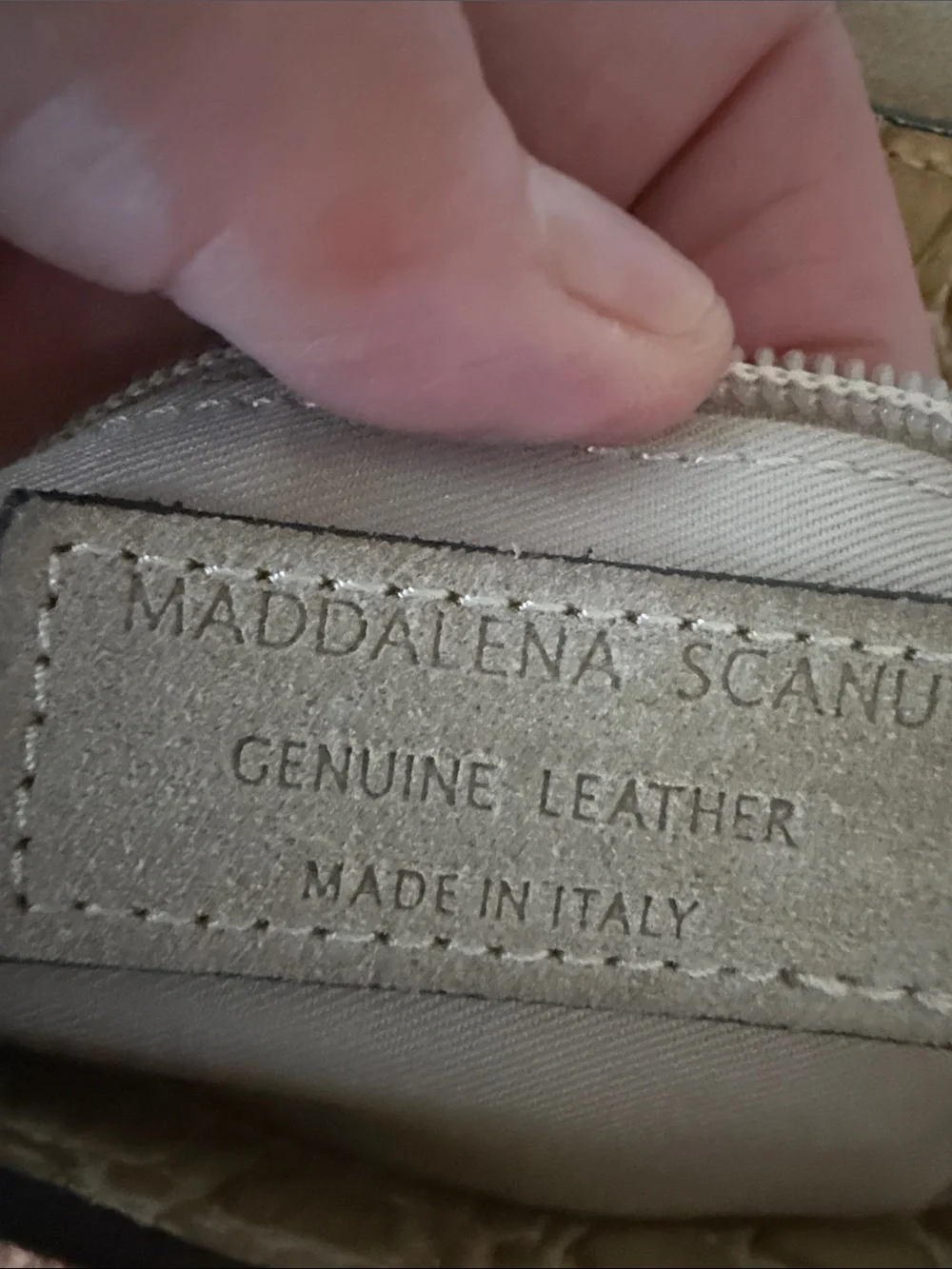 Maddalena Scanu Made in Italy Genuine Leather Croc-Embossed Crossbody Flap Bag